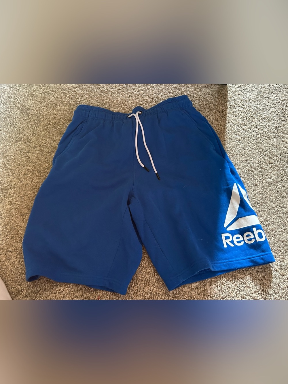 Reebok Royal Blue Men's Athletic Drawstring Shorts